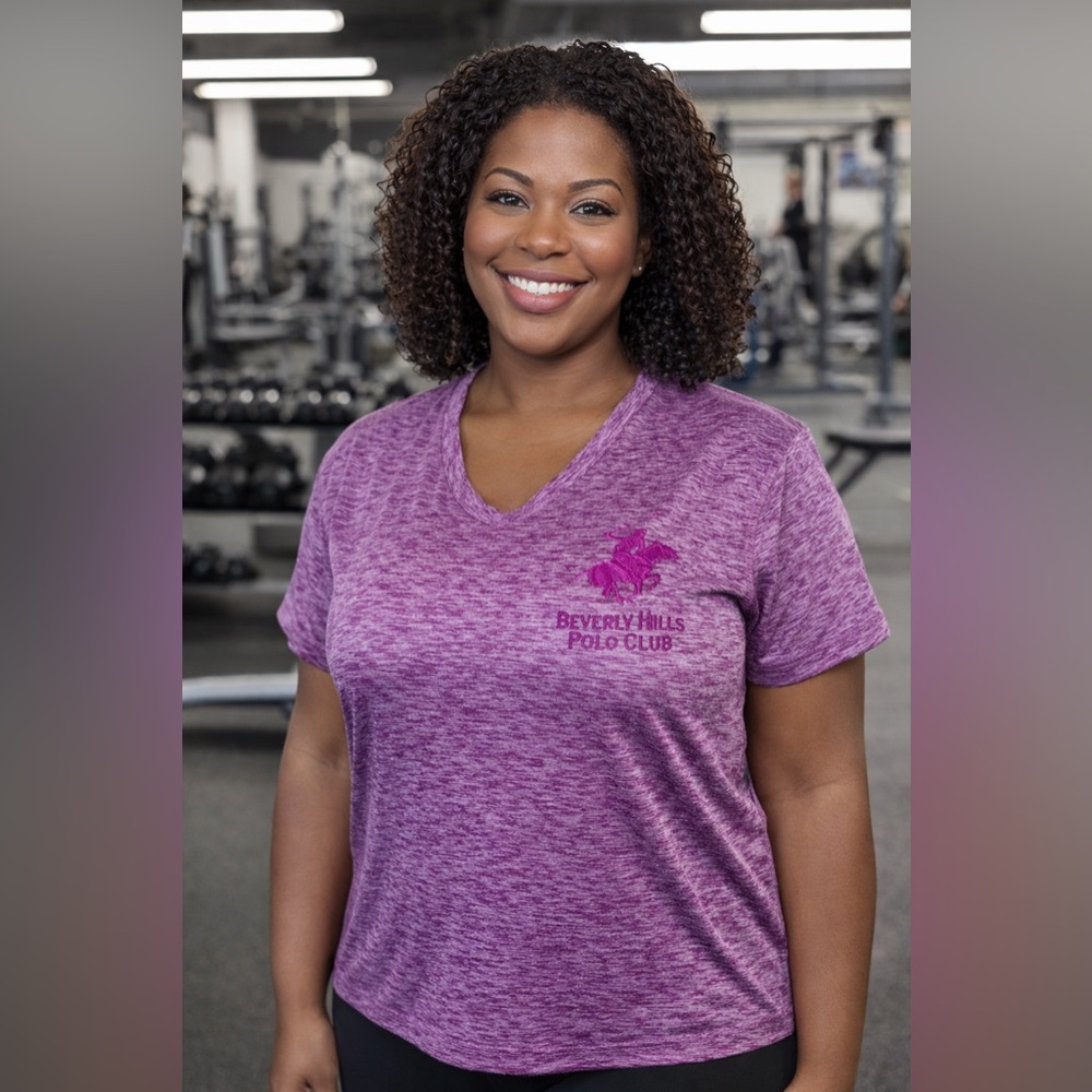 Beverly Hills Polo Club Magenta Activewear Short Sleeve Tee